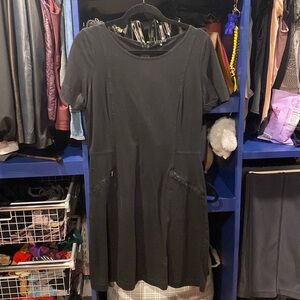 Theory black dress capped sleeve